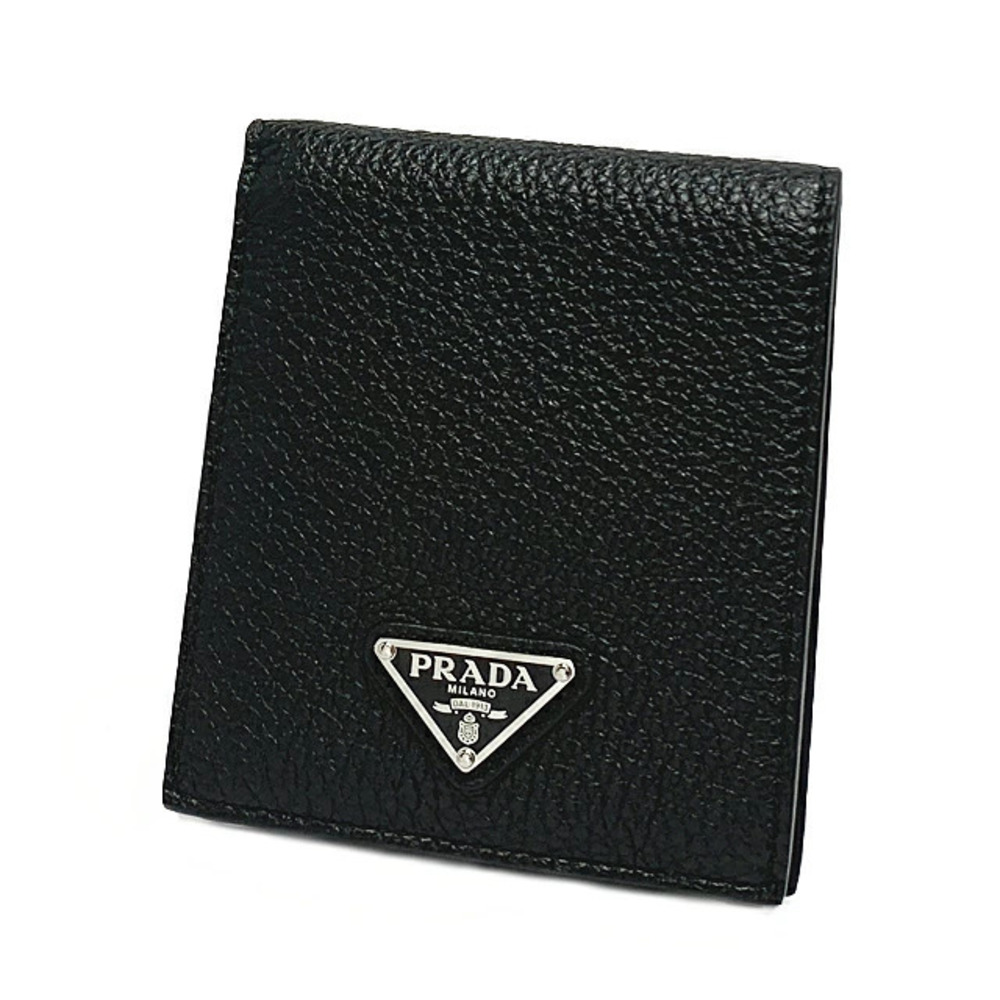 Prada Bifold Wallet Vitello Daino Trian Black